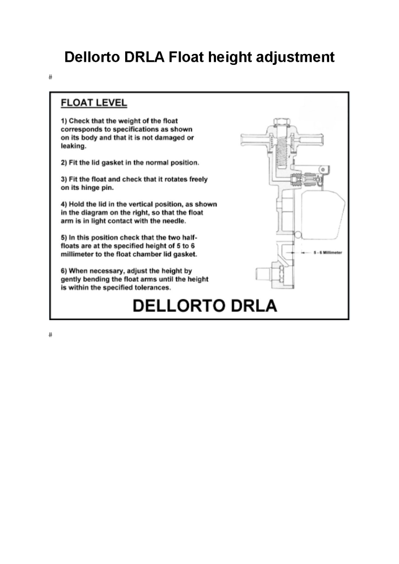 Dellorto Carburettor Manuals and Diagrams er Carburettor by JD