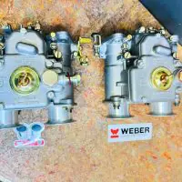 Italian WEBER 40 DCOE early Type 18 brass shaft carburettors X2