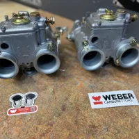 Italian WEBER 40 DCOE early Type 18 brass shaft carburettors X2 - Image 4