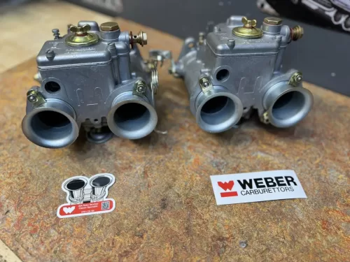 Italian WEBER 40 DCOE early Type 18 brass shaft carburettors X2 - Image 4