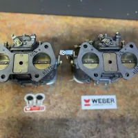 Italian WEBER 40 DCOE early Type 18 brass shaft carburettors X2 - Image 3