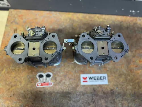 Italian WEBER 40 DCOE early Type 18 brass shaft carburettors X2 - Image 3